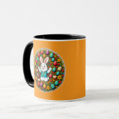 Mug Cute Easter Bunny – Decorative Wreath caneca (Devant gauche)
