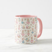Mug Cute Easter Bunny Floral Pattern - Pastel Spring (Devant droit)