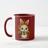 Mug Cute Easter Bunny Holding Egg - caneca (Gauche)