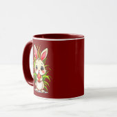 Mug Cute Easter Bunny Holding Egg - caneca (Devant gauche)