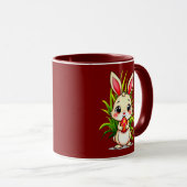 Mug Cute Easter Bunny Holding Egg - caneca (Devant droit)