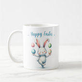 Mug Cute Easter Bunny Juggling Eggs Personalized Kids  (Gauche)