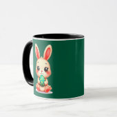 Mug Cute Easter Bunny – Kawaii Rabbit with Egg caneca (Devant gauche)