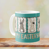Mug Cute Easter Bunny n Animal Print Brown Bows Teal