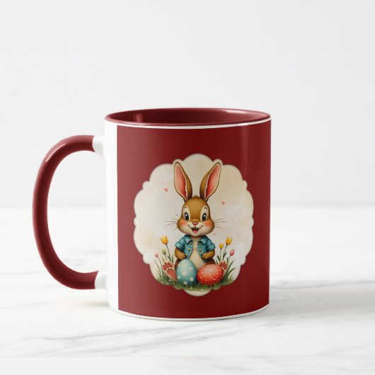 Mug Cute Easter Bunny – Soft Frame - caneca (Gauche)