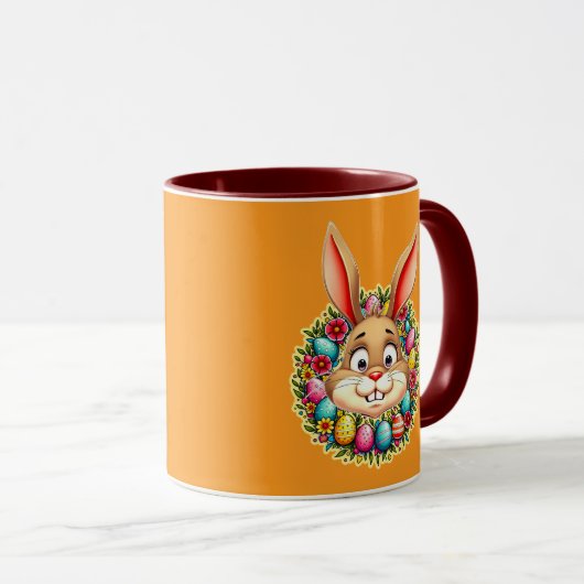 Mug Cute Easter Bunny – Spring Flowers caneca (Devant droit)