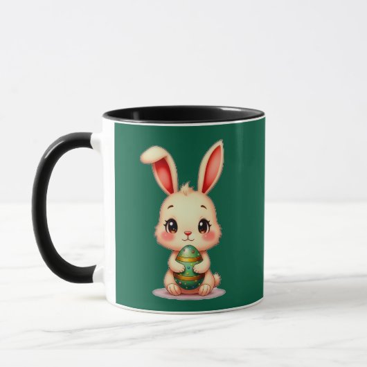 Mug Cute Easter Bunny with Chocolate Egg caneca (Gauche)