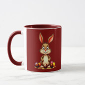 Mug Cute Easter Bunny with Chocolate Eggs - caneca (Gauche)