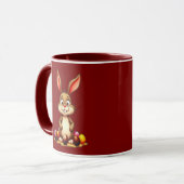 Mug Cute Easter Bunny with Chocolate Eggs - caneca (Devant gauche)