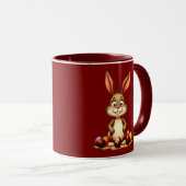 Mug Cute Easter Bunny with Chocolate Eggs - caneca (Devant droit)