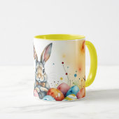 Mug Cute Easter Bunny with Colorful Painted Eggs (Devant droit)
