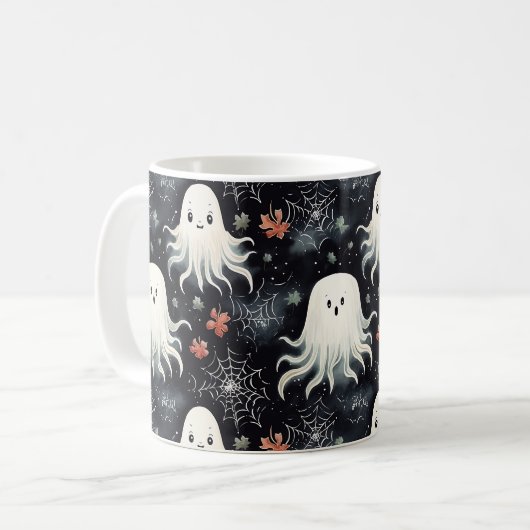 Mug Cute Éffrayant Halloween Fantômes Whimsical Flotta (Devant gauche)