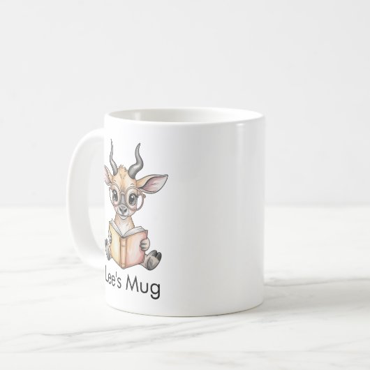 Mug Cute Eland Reading Book Custom (Devant gauche)
