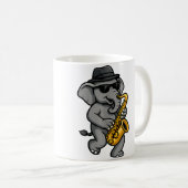 Mug Cute Elephant Playing Saxophone Elephants Musician (Devant droit)