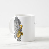 Mug Cute Elephant Playing Saxophone Elephants Musician (Devant gauche)