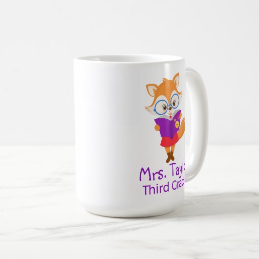 Mug Cute enseignant Fox (Devant droit)