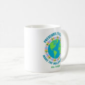 Mug Cute Enseignant préscolaire World Nom personnalisé (Devant droit)
