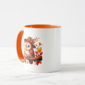 Mug Cute Fall Seasonal owl monogram (Devant gauche)