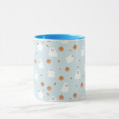 Mug Cute Fantôme et Citrouille Motif d'Halloween bleu (Centre)