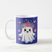 Mug Cute Fantôme Floral Kawaii Fantôme Halloween Kawai (Gauche)