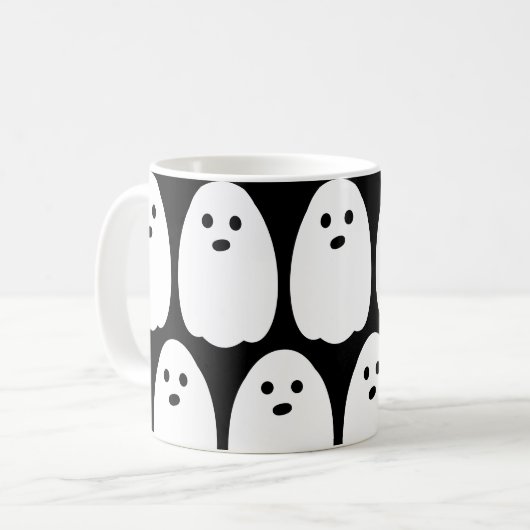 Mug Cute Fantôme noir et blanc (Devant gauche)