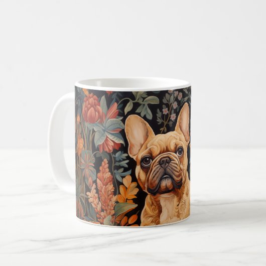 Mug Cute Fawn Coated French Bulldog in a Garden (Devant gauche)