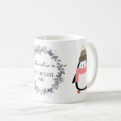 Mug Cute Festive couronne et pingouin personnalisé (Devant droit)
