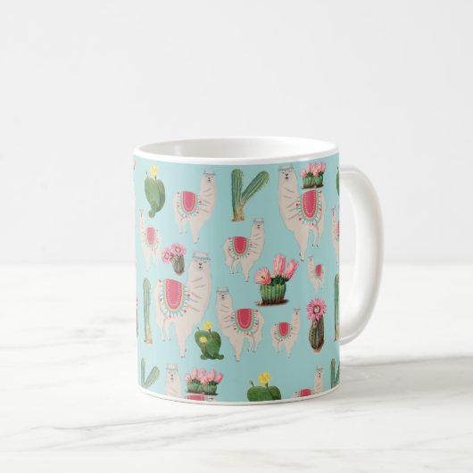 Mug Cute Fiesta Llama & Cactus Motif (Devant droit)