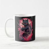 Mug Cute Fire Splash Noir Ninja Chat Guerrier (Gauche)