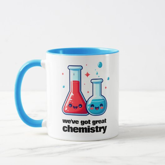 Mug Cute Flask & Tube Nous avons une grande chimie (Gauche)