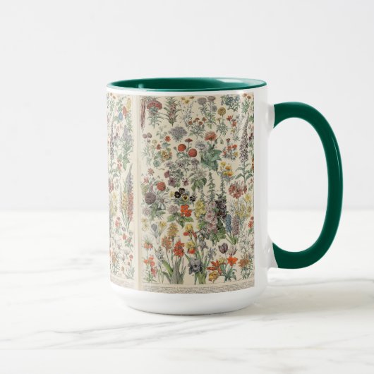 Mug Cute Floral Botanical Drawing by Adolphe Millot (Droite)