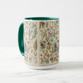 Mug Cute Floral Botanical Drawing by Adolphe Millot (Devant gauche)