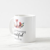 Mug Cute Floral Fox Good Morning Beau matin (Devant gauche)
