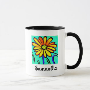 Mug Cute Floral Nom personnalisé Fleur Boug esthétique