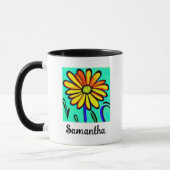 Mug Cute Floral Nom personnalisé Fleur Boug esthétique (Gauche)