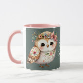Mug Cute Floral Owl with Bow (Gauche)