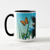 Mug Cute Fluffy Black Kitten et Daisy Art (Gauche)