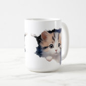 MUG CUTE FLUFFY CALICO KITTEN FACE (Devant droit)