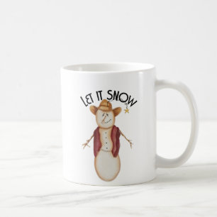 Mug Cute Folk Art Cowboy Snowman
