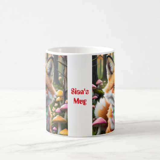 Mug Cute Fox avec arc vert et rose (Centre)
