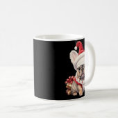 Mug Cute French Bulldog Santa Hat Merry Christmas T Sh (Devant droit)