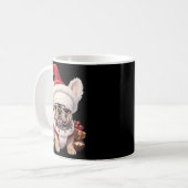 Mug Cute French Bulldog Santa Hat Merry Christmas T Sh (Devant gauche)