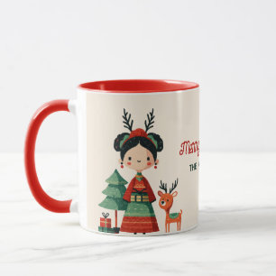 Mug Cute Frida Kahlo Retro Joyeux Noël Nom