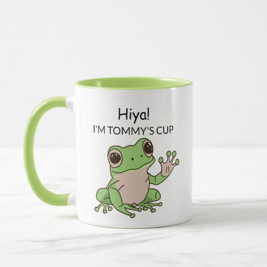 Mug Cute Frog Green et Lime Funny (Gauche)