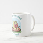 Mug Cute Frog Happily Reading Dont Froget To Read Funn (Devant droit)