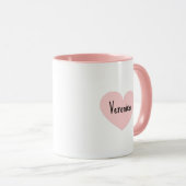 Mug Cute Frog personnalisé | Nom dans le coeur (Devant droit)