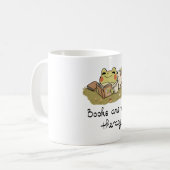 Mug Cute Frog Reading - Books Are My Therapy (Devant gauche)