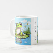 Mug Cute Frog sur un Lily Pad Cute Personnalisé (Devant gauche)