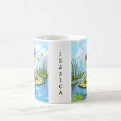 Mug Cute Frog sur un Lily Pad Cute Personnalisé (Centre)