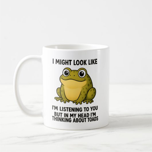 Mug Cute Frog Toad ADHD Humor Meeting Survival Gift (Gauche)